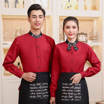 中式与西式餐厅秋冬女款长袖服务员工作服设计要点